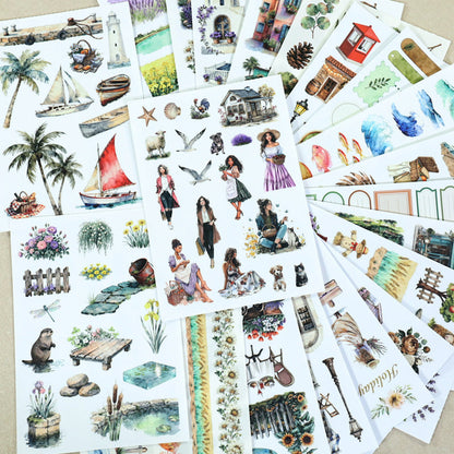 Journry Life Sticker Book featuring book designs for journaling, scrapbooking and collage