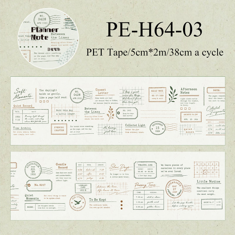 Ink Stains Letter Series PET Tape