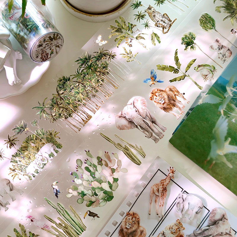 Whole Roll 6.5cm*3m Exploring The Jungle Die Cutting PET Tape