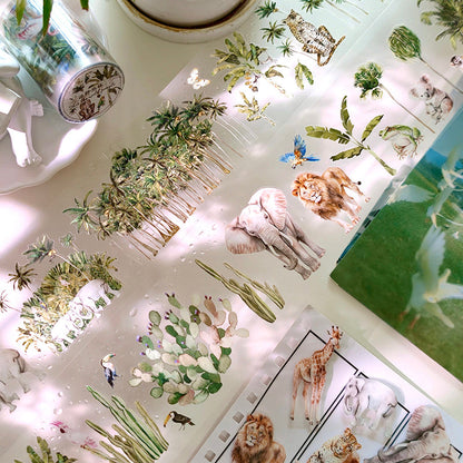 Whole Roll 6.5cm*3m Exploring The Jungle Die Cutting PET Tape