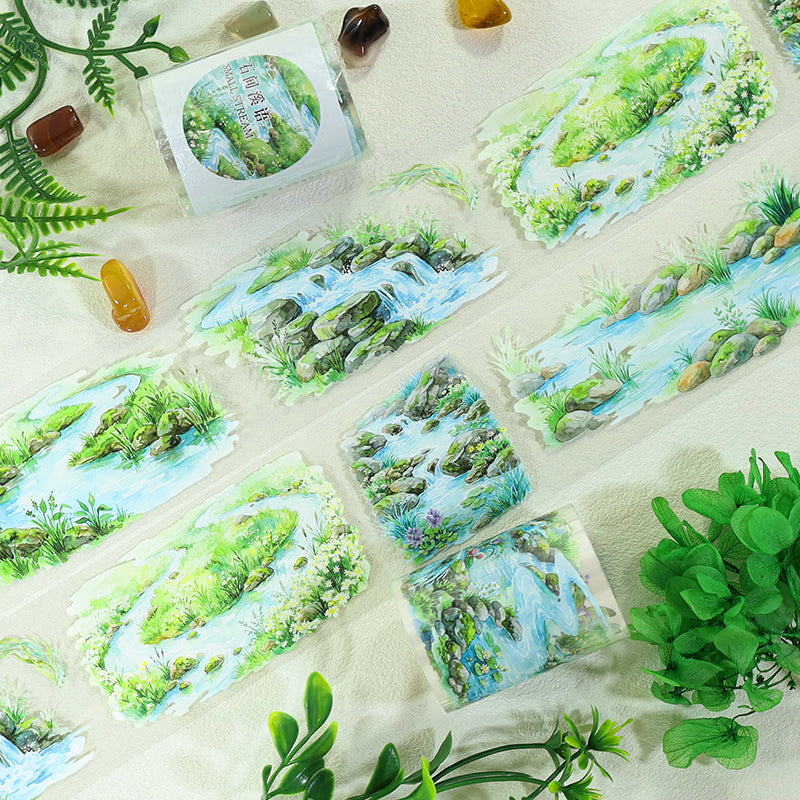 Stream Whispers Among The Rocks PET Tape for journaling, scrapbooking and collage