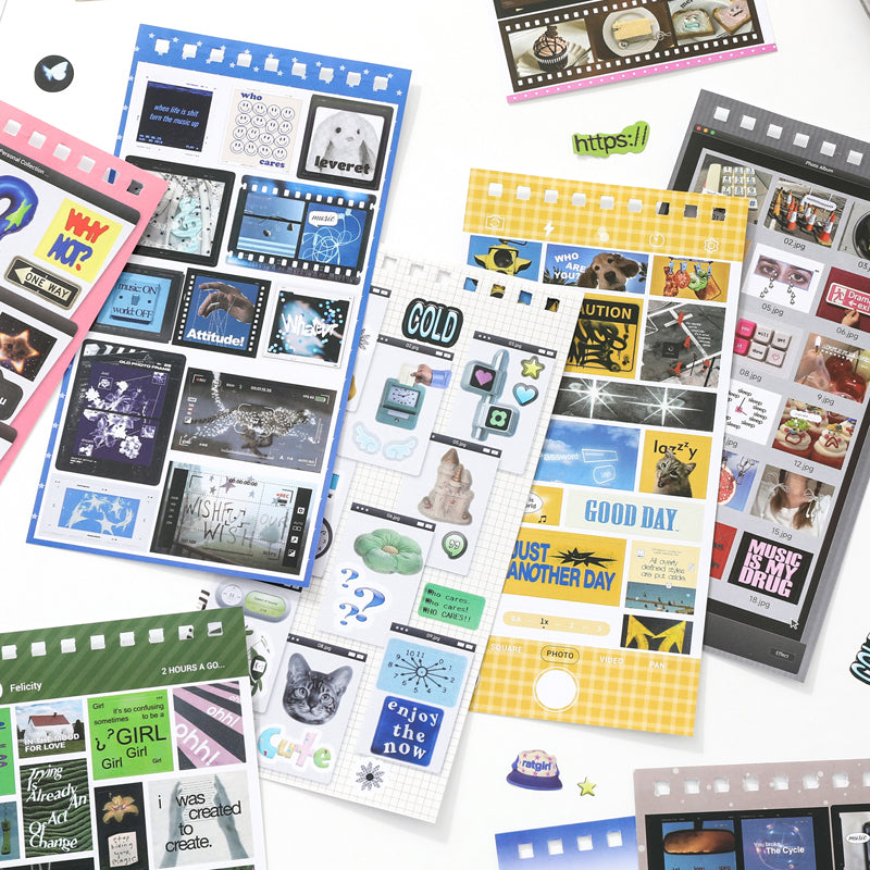 Fragment Log Series Sticker Book featuring book designs for journaling, scrapbooking and collage