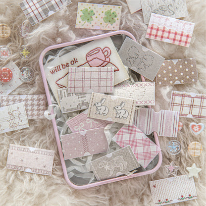 Handmade fabric label series Die Cutting Washi Tape for journaling, scrapbooking and collage