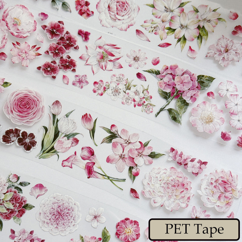 5.5cm*100cm Pink Flower Collection Washi/PET Tape