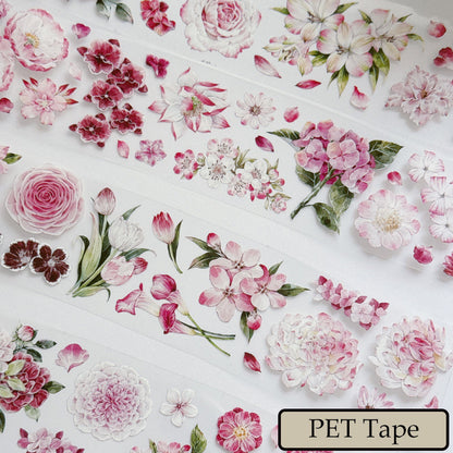 5.5cm*100cm Pink Flower Collection Washi/PET Tape
