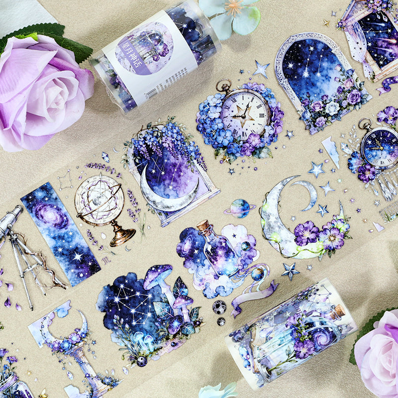 Star Moon Myth PET Tape featuring star, and moon designs for journaling, scrapbooking and collage