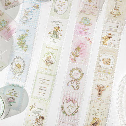 Fairy Tale Town Series Die Cutting Gold Stamping Sulfuric Acid Paper Tape featuring fairy, tale, and old designs for journaling, scrapbooking and collage