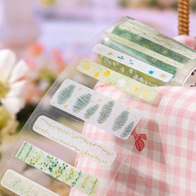 Fall into Spring Series Die Cutting PET Tape featuring spring designs for journaling, scrapbooking and collage