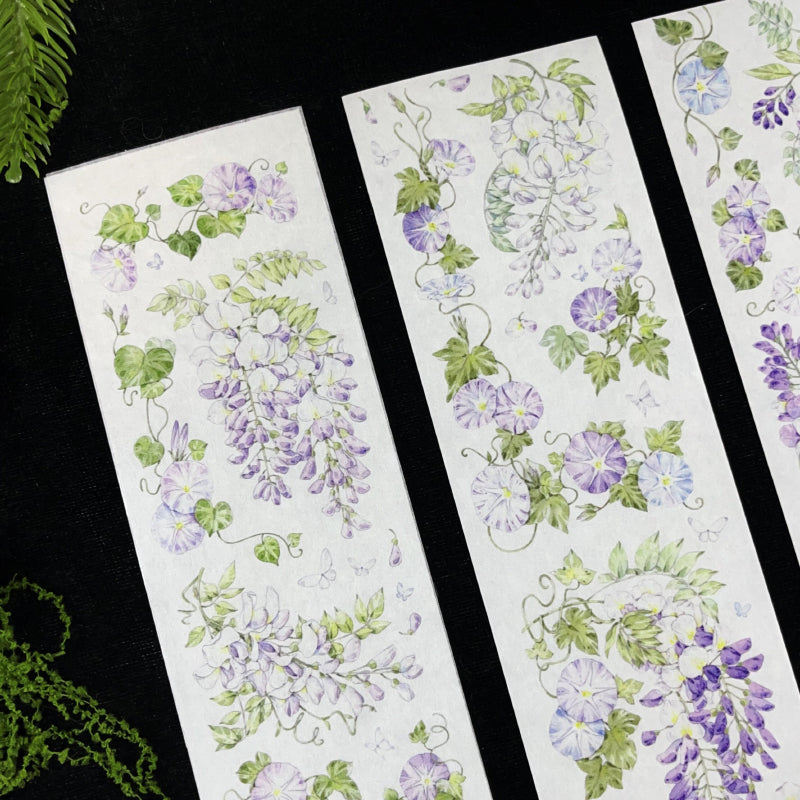 Whole Roll 6cm*5m Chao Yan Fu Meng Die Cutting Washi/Synthetic Paper/Shell Light PET Tape featuring light designs for journaling, scrapbooking and collage
