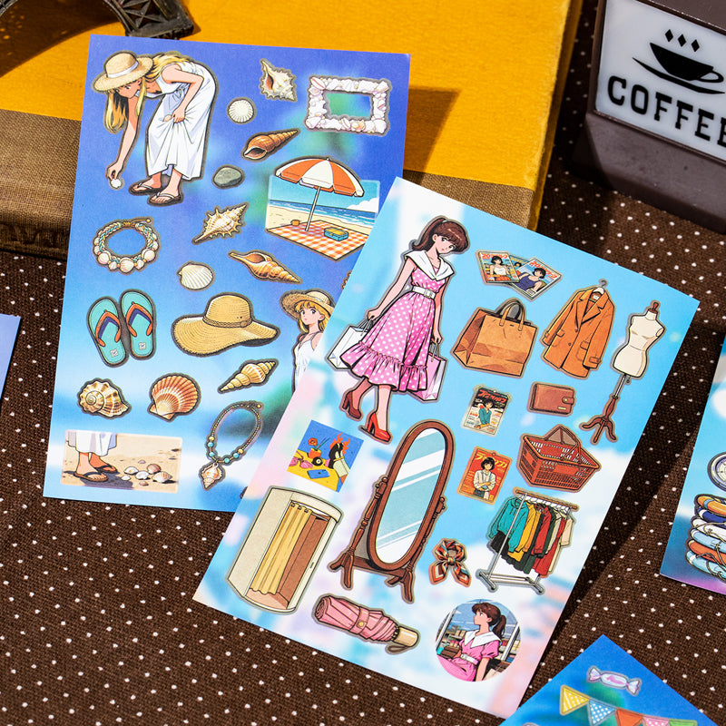 Showa Holiday Series Sticker Book featuring book designs for journaling, scrapbooking and collage