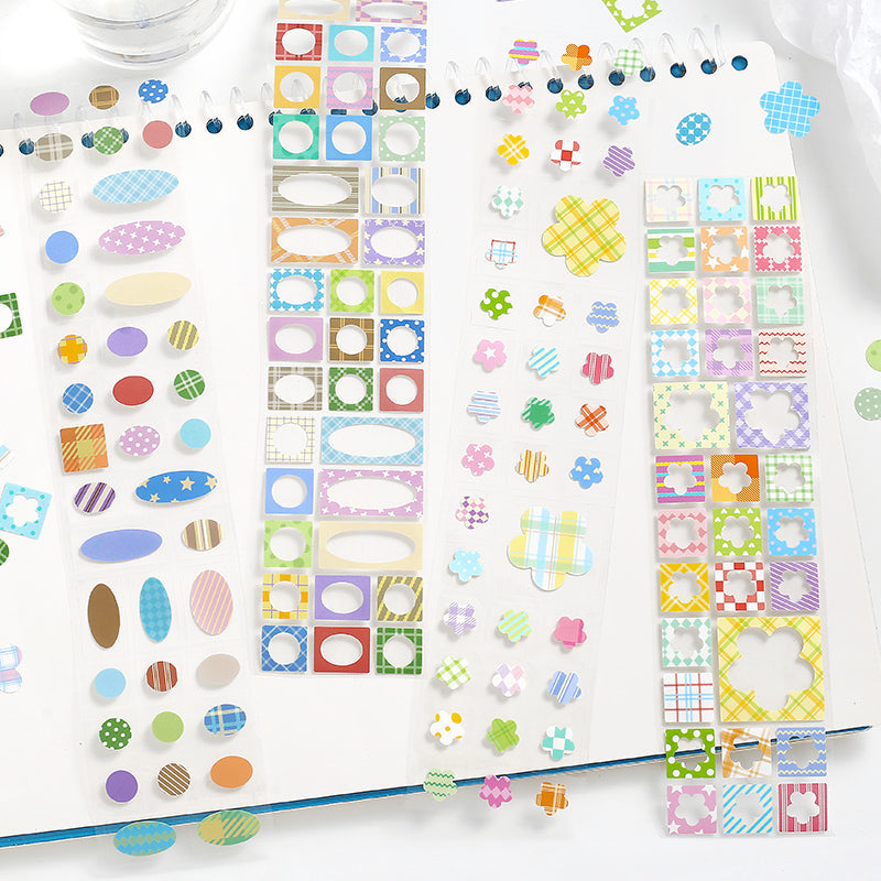 Colorful Classification Series Die Cutting Self-adhesive Tape featuring cat, and color designs for journaling, scrapbooking and collage