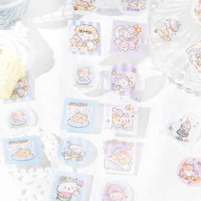 Heal Soft Cat Series Die Cutting Flash PET Tape featuring cat designs for journaling, scrapbooking and collage