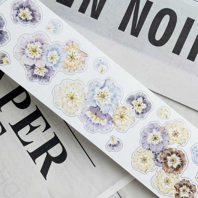 Whole Roll 5cm*5m Fairy Primrose Die Cutting Washi/PET/Flash Sand Synthetic Paper Tape featuring rose, and fairy designs for journaling, scrapbooking and collage