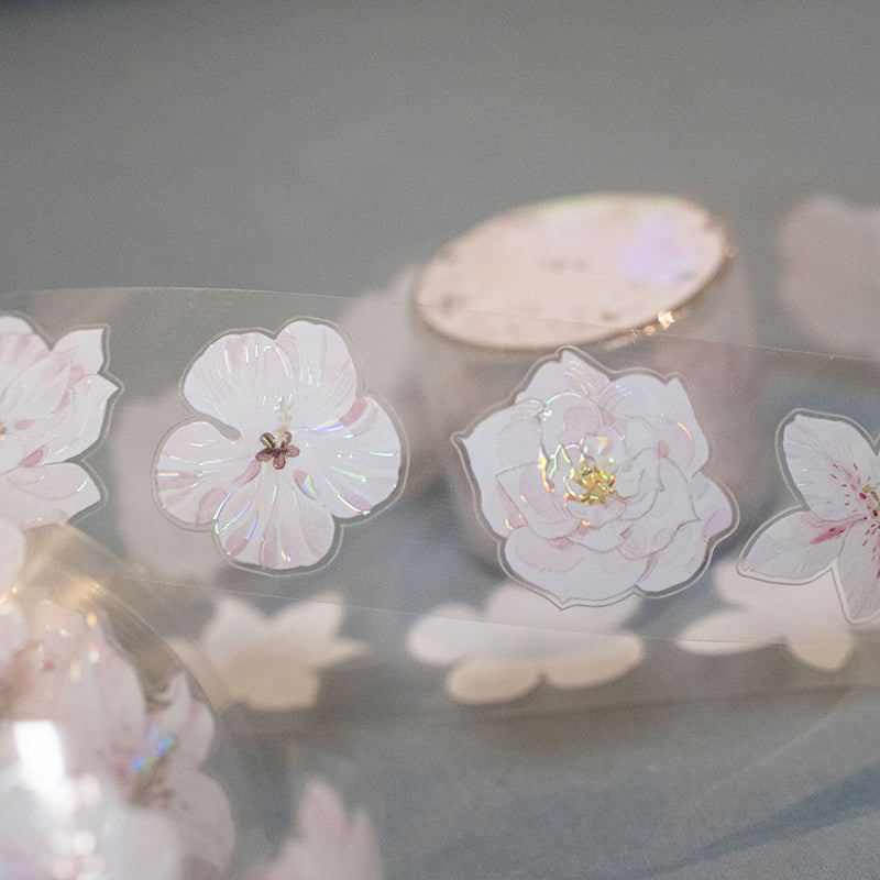 3.2cm*200cm Sunny Day Die Cutting Shell Light PET Tape featuring sun, and light designs for journaling, scrapbooking and collage