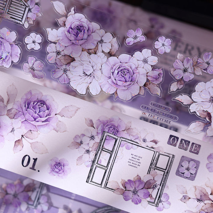Sparse shadow flower Die-Cutting Washi Tape - Sample 120cm
