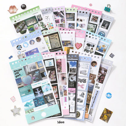 Fragment Log Series Sticker Book featuring book designs for journaling, scrapbooking and collage