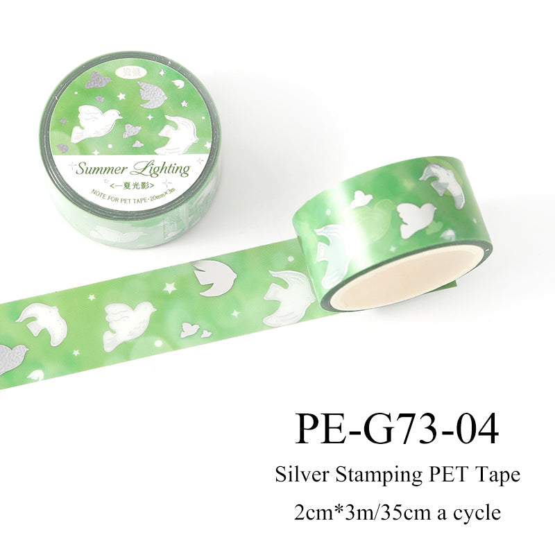 Dreaming Flowing Light Music Series Silver Stamping PET Tape