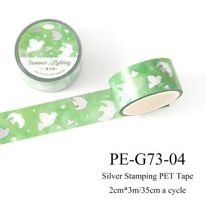 Dreaming Flowing Light Music Series Silver Stamping PET Tape