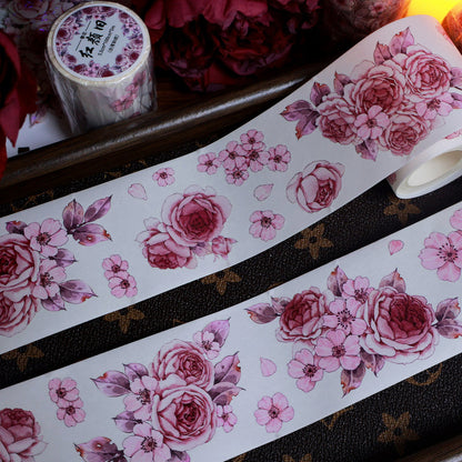 The beauty of flowers Die-Cutting Washi Tape - Whole Roll 5.5cm×5m