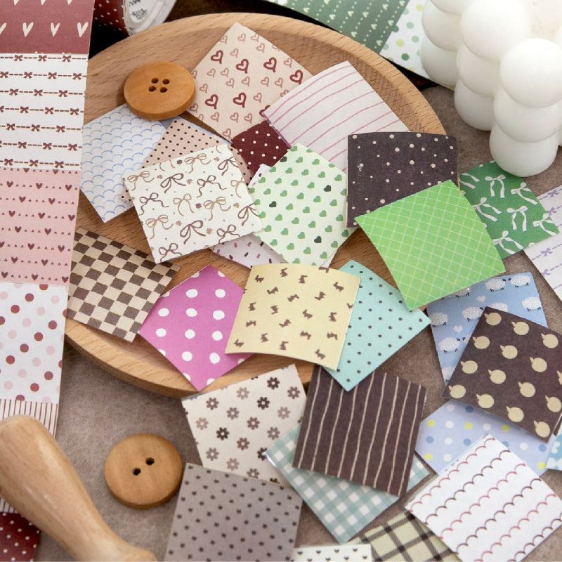 Dot Pattern Battle Series Die Cutting White Kraft Paper Tape featuring white, and dot designs for journaling, scrapbooking and collage