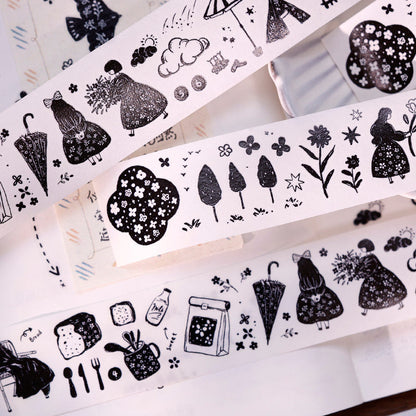 Whole Roll 3cm*3m Plain Color Die Cutting Washi/PET Tape