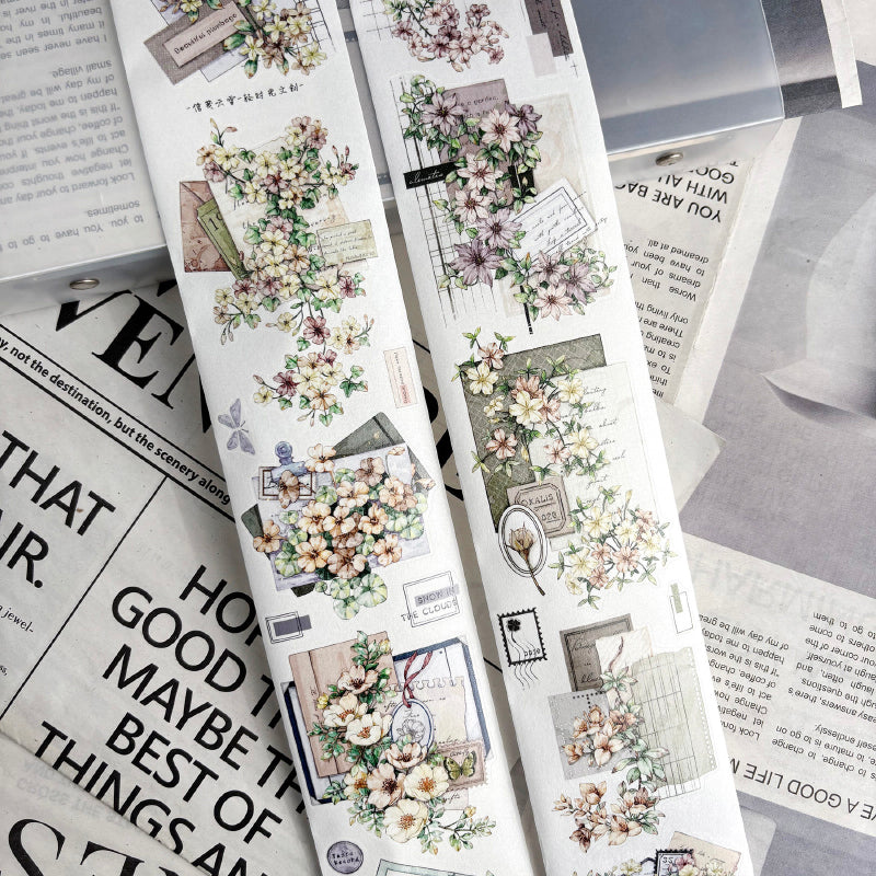 6cm*100cm Snowflakes Letter Die Cutting Washi/PET Tape featuring letter, and snow designs for journaling, scrapbooking and collage