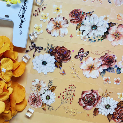 Whole Roll 6cm*5m Li Qiu Shell Light PET Tape featuring light designs for journaling, scrapbooking and collage