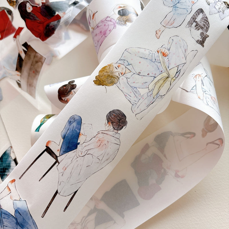 Whole Roll 6cm*10m Reading Book Die Cutting Washi/PET/Fog PET Tape