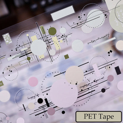 Whole Roll 7.5cm*6m Colorful Circles Collection Die Cutting Washi/PET Tape