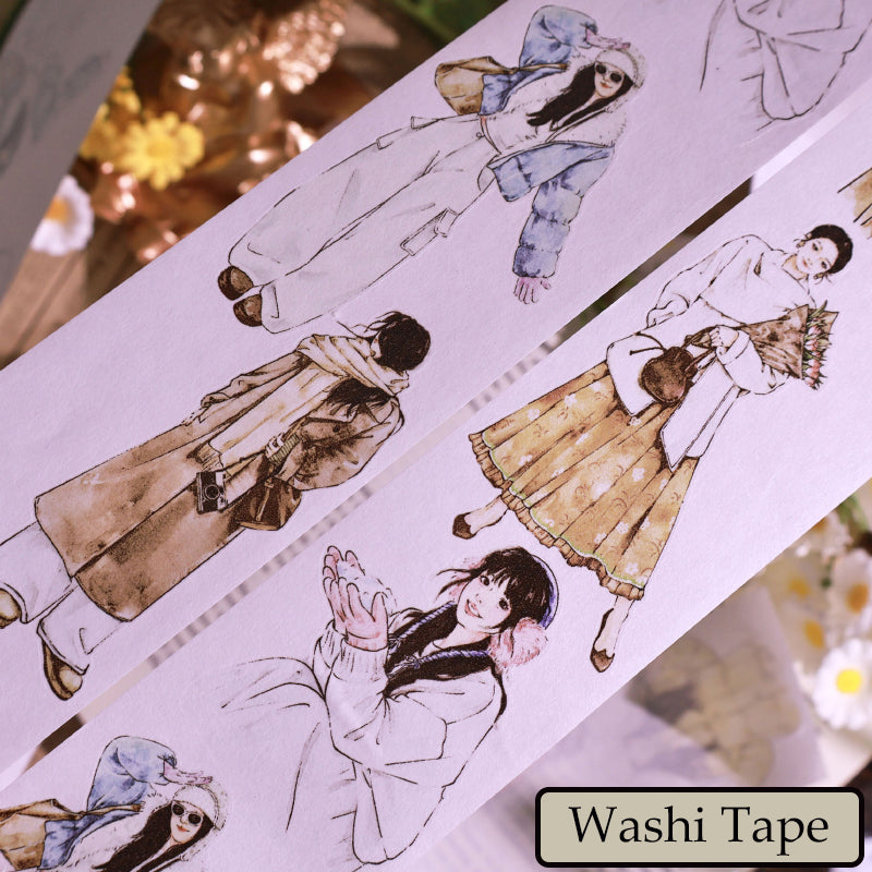 Whole Roll 5.5cm*5m Winter Love Song Die Cutting Washi/PET Tape