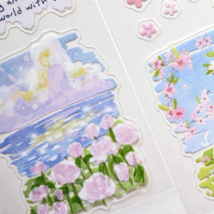 4cm*100cm Grasses grow Die Cutting Washi/PET Tape for journaling, scrapbooking and collage