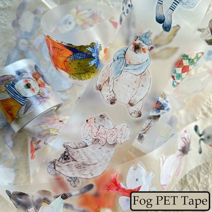 4cm*333cm Cute doll Die Cutting Washi/PET/Fog PET Tape