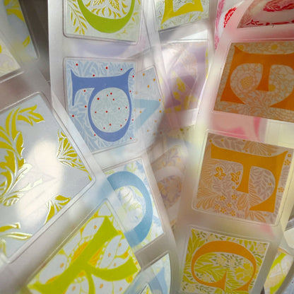 4cm*100cm Herbaceous Letters Die Cutting Washi/Fog PET/Flash Sand PET Tape