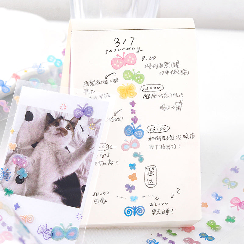 Variegated Small Fragment Series Die Cutting PET Tape for journaling, scrapbooking and collage