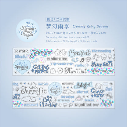 Rolling Characters Series Die Cutting Silver Stamping PET Tape