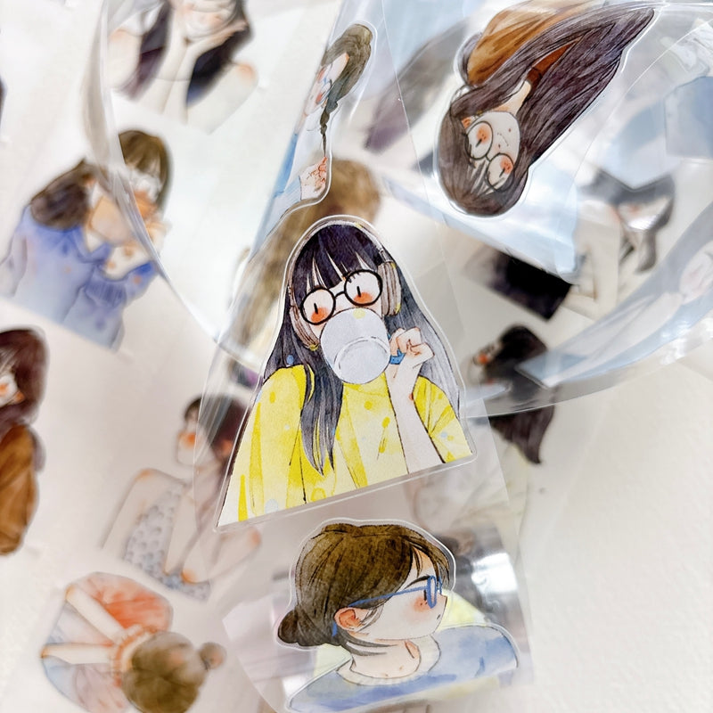 Whole Roll 5cm*5m Little Statue Die Cutting Washi/PET/Fog PET Tape