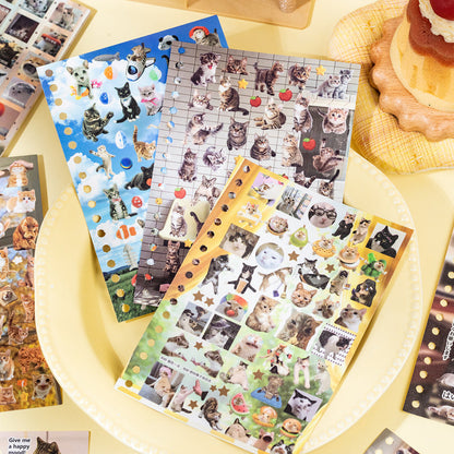Meow Words Series Sticker Book featuring book designs for journaling, scrapbooking and collage