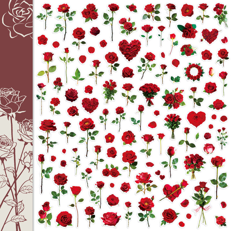 Scorching Red Rose Sticker
