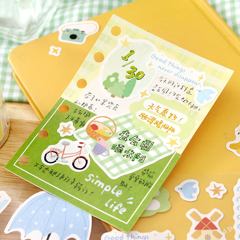 Warm Little Happiness Series Die Cutting White Kraft Paper Tape featuring white designs for journaling, scrapbooking and collage