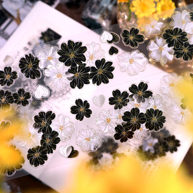 5cm*100cm Inkstone Edge Snow Die Cutting Gold Stamping/Shell Light PET Tape