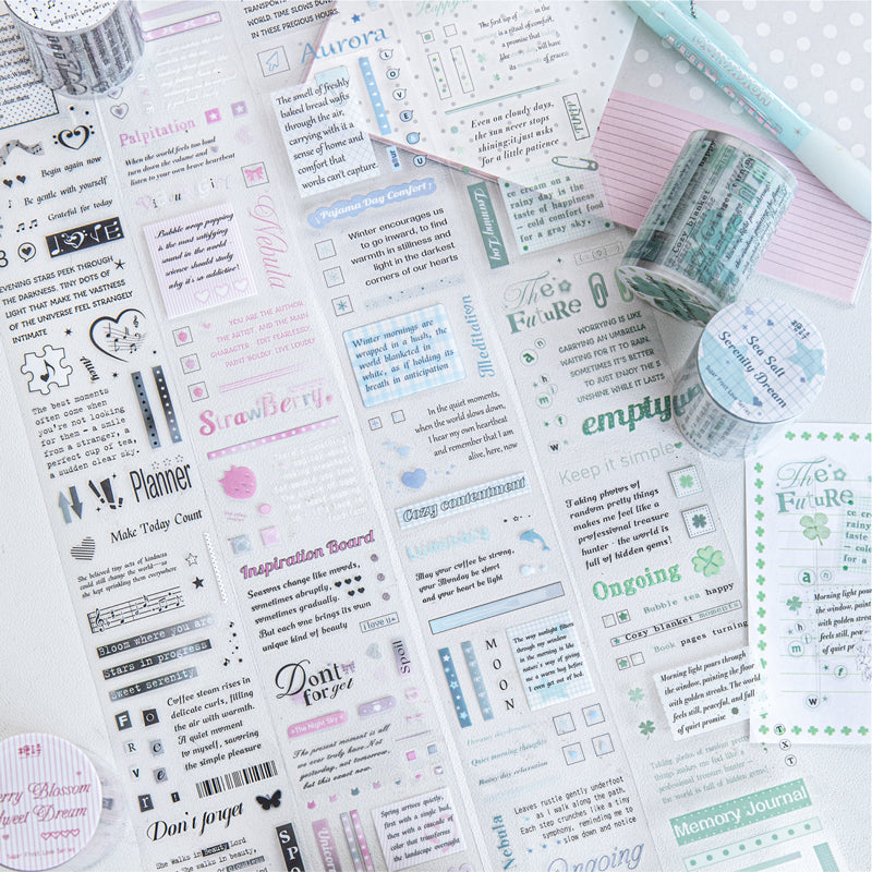 Frosty Love Series Die Cutting PET Tape for journaling, scrapbooking and collage