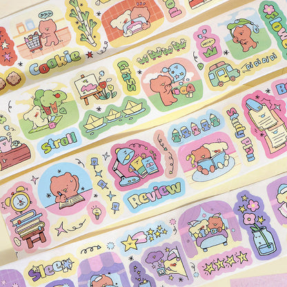 Dun Dun Street Daily Series Die Cutting Washi Tape featuring street, and tree designs for journaling, scrapbooking and collage