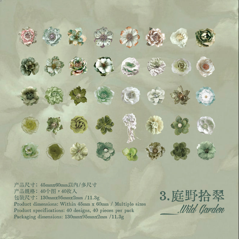 Flower Cutting Old Treasures Series Sticker
