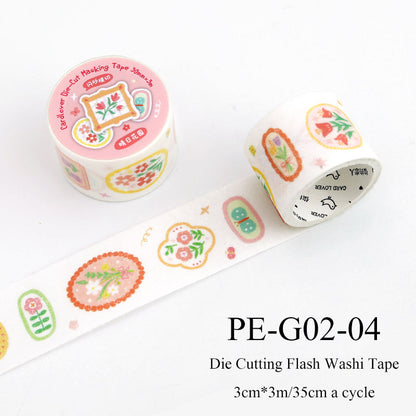 Plant Diary Notes Series Die Cutting Flash Washi Tape