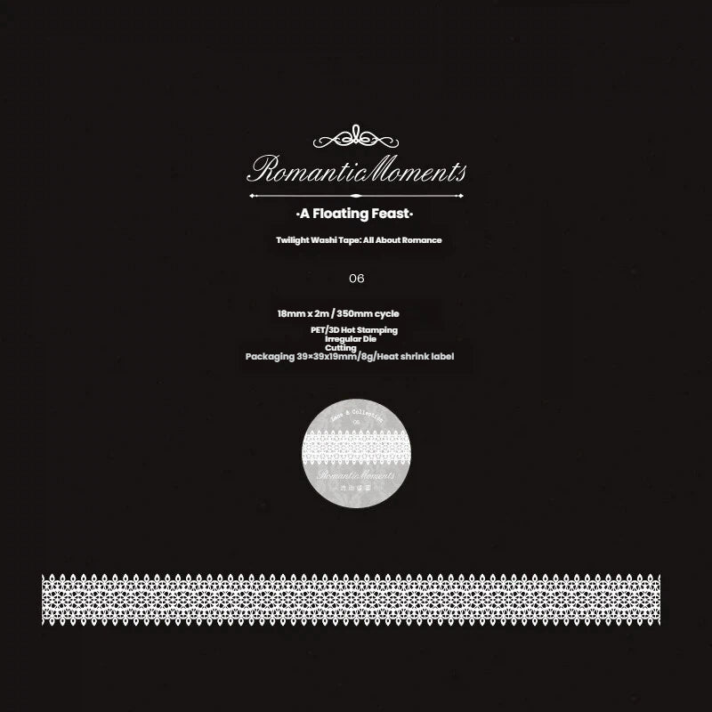 Romantic Moments Series Silver Stamping PET Tape