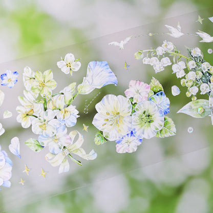 Whole Roll 6.5cm*5m Fragrant Flower Dream Shell Light PET Tape