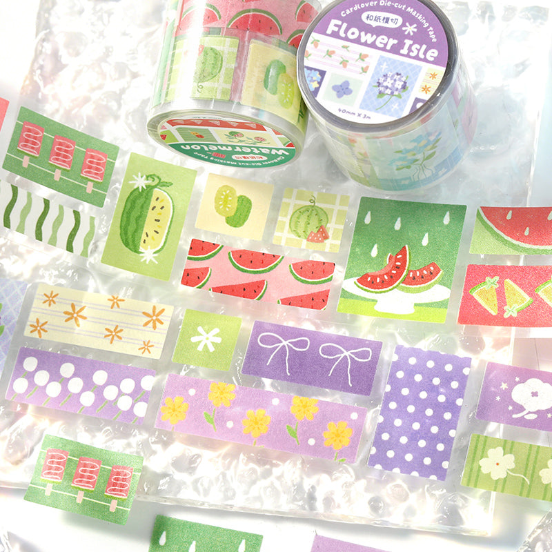 Endless Summer Series Die Cutting Washi Tape featuring summer designs for journaling, scrapbooking and collage