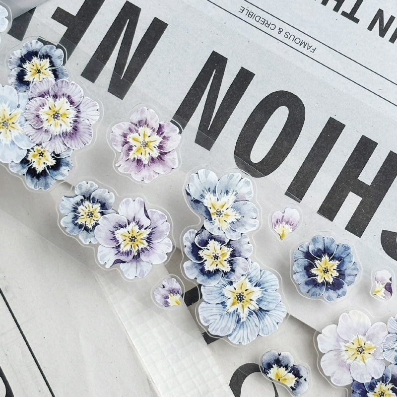 5cm*100cm Fairy Primrose Die Cutting Washi/PET/Flash Sand Synthetic Paper Tape featuring rose, and fairy designs for journaling, scrapbooking and collage