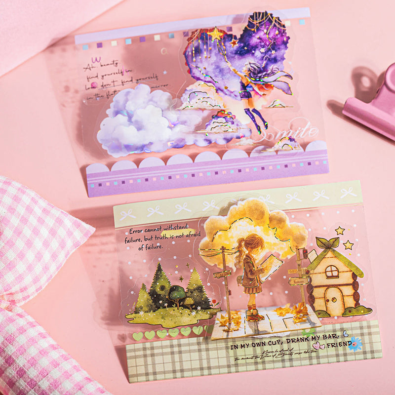 Star Island Wandering Series Sticker featuring island, and star designs for journaling, scrapbooking and collage