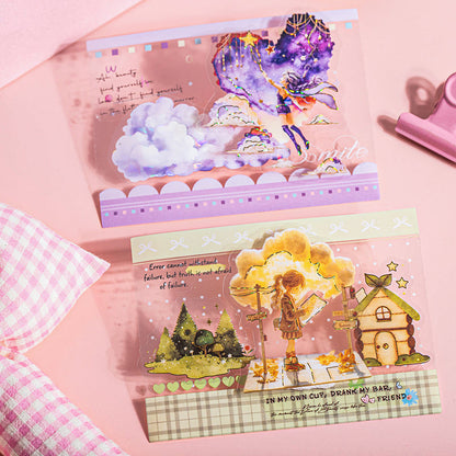Star Island Wandering Series Sticker featuring island, and star designs for journaling, scrapbooking and collage